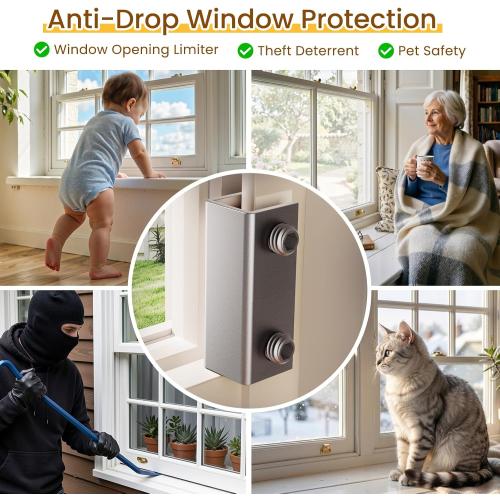 Cat Door for Window, Quick Installation Adjustable Width of 31-36, Cat Window Door with 4 Locking Modes, Magnetic Closure Design, Weatherproof Aluminum Frame Cat Door Window Insert