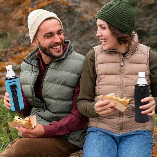 Water Bottle Sleeves, 3 Pcs Neoprene Insulators Bottle Carrier Holder with Buckles, fits 16-18oz (Colorful2)