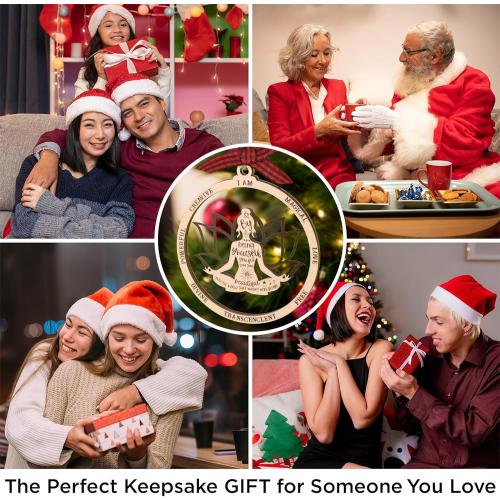 Yoga Gifts for Women - Meditation Spiritual Christmas Ornament - Spiritual Ornaments for Christmas Tree - Gifts for Yoga Lovers, Instructors, Teachers - 2 Layered Ornament 2025
