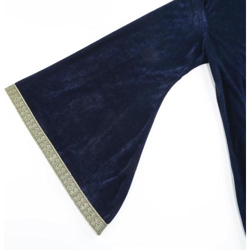 Wizard Robe Cloak with Hood Men Women, Renaissance Costume Medieval Velvet Cape Long Sleeve Halloween Dress Up