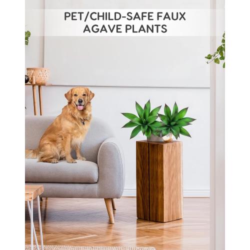 Velener Artificial Outdoor Agave Plant - Small Size UV Resistant Fake Agave Plants for Indoor and Outdoor Decor(Purple, 14 Inch)-2 Pack