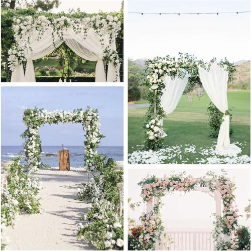 Wooden Wedding Arch – 7.48FT Square Wood Backdrop Stand for Ceremony & Events, Sturdy Wooden Arbor for Wedding Decorations, Indoor & Outdoor Garden Arch Frame