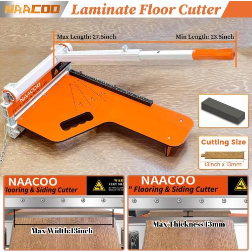 ‼️may be broken or missing pieces‼️also comes with mild stains and scratches ‼️NAACOO Laminate/Vinyl Floor Cutter, 13” Vinyl Plank Cutter with Wheel – Just 1 Step Meet Angle&Length Cutting, Flooring Tools - Cuts Laminate Floor, Engineer Wood, LVP/T, VCT, SPC, WPC