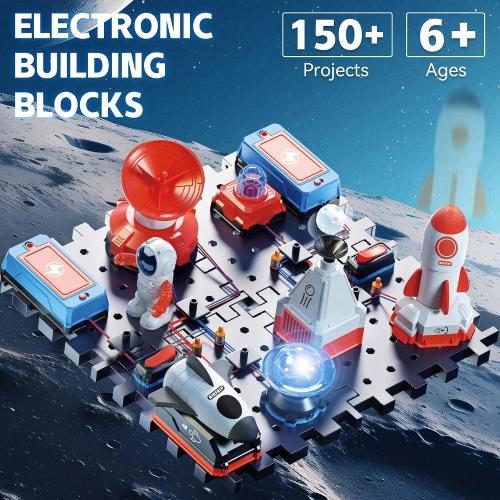 STEM Circuit Kit for Kids Ages 6 , 35PCS Electronics Kit with 200  Projects, Educational Science Experiment Toy for Boys & Girls, Beginner Electrical Engineering Set for Home & School