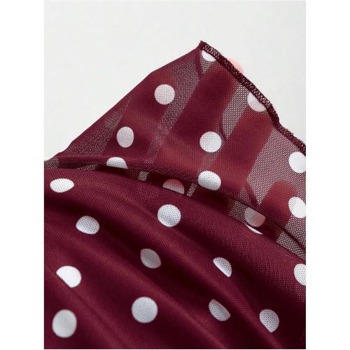 Verdusa Women's Polka Dots Mini Skirt Y2K Vintage Mesh Country Concert Outifits medium