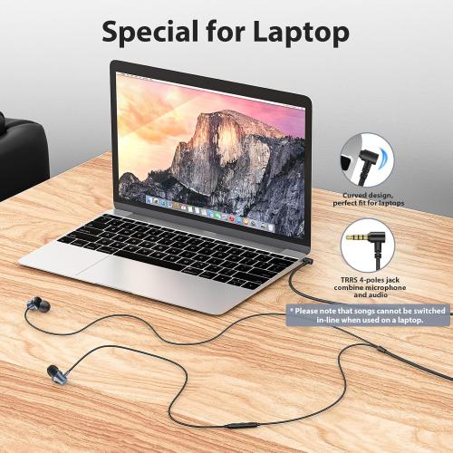 Wired Earbuds for School Chromebook Laptop PC, Noise Canceling Ear Buds with 3.5mm Plug in Audio Jack Microphone HiFi Stereo Wired Headphone Corded Earphone for Kindle Fire School Travel MP3, Black ?