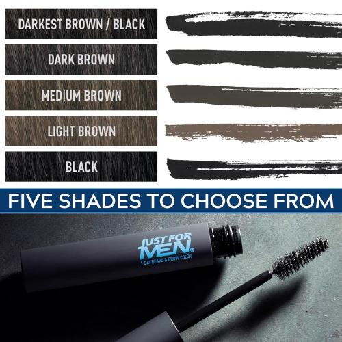 Just for Men 1-Day Beard & Brow Color, Temporary Color for Beard and Eyebrows, For a Fuller, Well-Defined Look, Up to 30 Applications, Light Brown, Ships in Eco-Friendly Packaging (Pack of 3)
