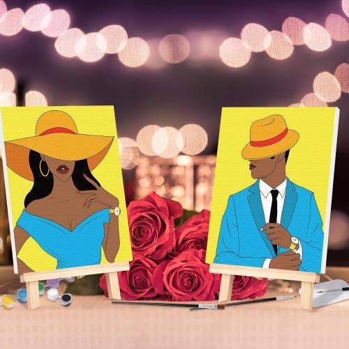 VOCHIC Date Night Painting Kit for Couples Sip and Paint Kit for Adults