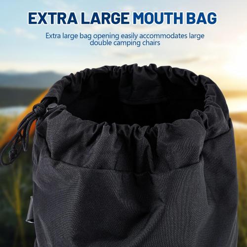 Double Camp Chair Replacement Bag, 48 Inches Heavy Duty Large Storage Bag, Nylon Folding Carry with Shoulder Strap Heavy Duty for Outdoor Camping Travel (Chair is Not Included)(Black)