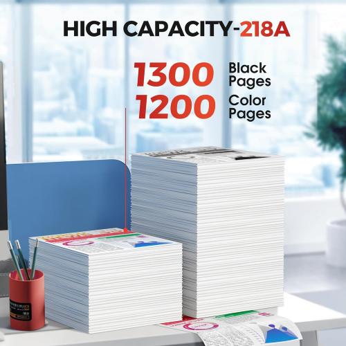 218A 218X Toner Cartridges 4 Pack - 3301fdw Toner Replacement for HP 218A: HP 218X Toner Cartridges for HP Color Laser Pro MFP 3301FDW 3301CDW 3201DW 3301SDW Printer Ink, W2180A 218A High Yield Ink