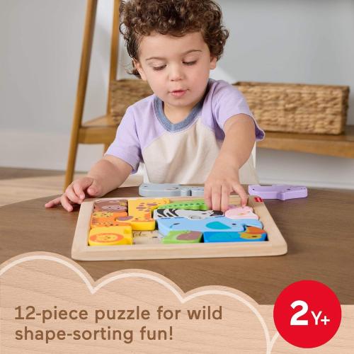 Fisher-Price Wood Toddler Toy Animal Puzzle
