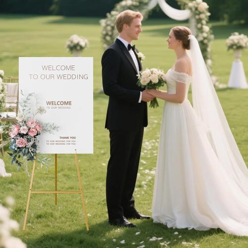 Gold Easel Stand for Sign, Wedding Sign