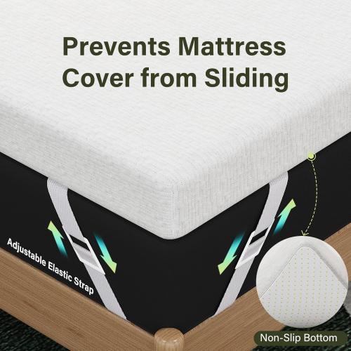 Queen Mattress Topper, 3 inch Memory Foam Mattress Topper for Back Pain Relief, Removable & Washable Cover, Anti-Slip, CertiPUR-US & Oeko-Tex Certified