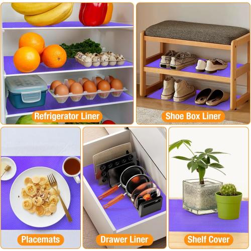 10Pack Refrigerator Liners,Fridge Shelf Liners,17.7x11.4 in,Purple