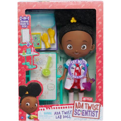 Just Play Ada Twist, Scientist Ada Twist Lab Doll, 12.5 Inch Interactive Doll with Research Lab Accessories, Talks and Sings the ''The Brainstorm Song'', Kids Toys for Ages 3 Up