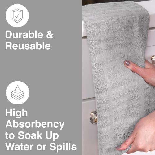 All-Clad Solid Kitchen Towel: Highly Absorbent, Super Soft Long Lasting - 100% Cotton, 17x30 Tea Towel for Cleaning & Drying Dishes, Pans, Glassware, or Countertops, (2-Pack), Titanium Gray