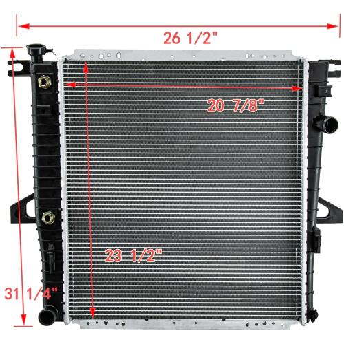 Aluminum Radiator For 1998-2011 Ford Explorer Sport Trac Ranger Mazda B3000 B4000 Mercury Mountaineer 3.0L 4.0L V6 GAS FLEX Radiators 1999 2000 2001 2002 2004 2005 2006 2007 2008 2009 2010