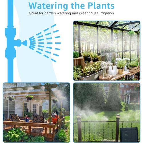 Size 75ft Outside Patio - 75FT Misting Cooling System with 28 Brass Nozzles and 3/4 Adapter, 23M DIY Outdoor Misters Kit for Garden, Greenhouse, and Patio Cooling