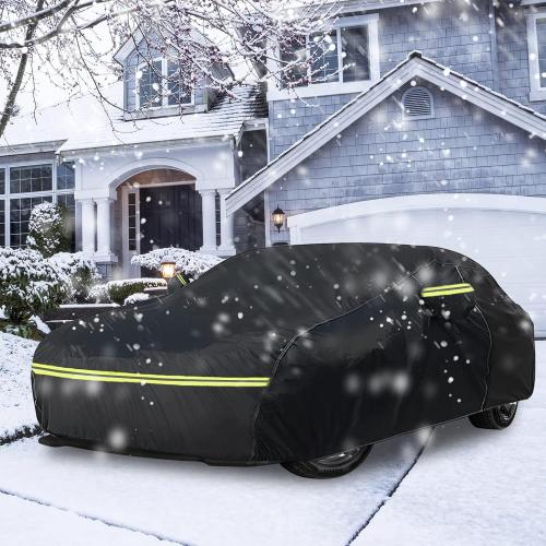 Color Black Waterproof Car Cover Replace for 2015-2025 Tesla Model X, All Weather Model X Covers with Zipper Door, Ventilated Mesh & Charging Port for Snow Rain Dust Hail Protection