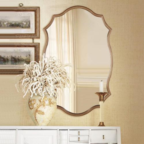 Wall Mirror in Vintage Golden, Decorative 20x30 Accent Vanity Mirrors, Wall Mounted Mirror Antique Brass Metal Frame for Living Room Bedroom Bathroom Entryway Stairway Kitchen
