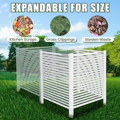 Air Conditioner Fence 3 Panels, 48 W x 48 H Outdoor Trash Can Fence, Easy Assembly Decorative Privacy Screen for AC Units & Pool Equipment