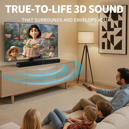 LARKSOUND 2.2 CH Soundbar for Smart TV, 2-in-1 Detachable Sound Bar for TV, Gaming Monitor, Surround Sound System, Bluetooth 5.3/HDMI-ARC/Optical/AUX Connections