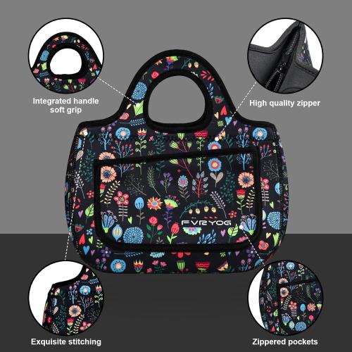 Lunch Bag for Women Soft Neoprene Lunch Bag Lightweight, Thermal Insulated and Reusable Lunch Bag for Women Men