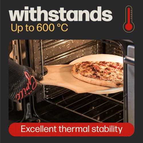 HANS GRILL PIZZA STONE | Circular Pizza Stone For Oven Baking & BBQ Grilling With Free Wooden Peel | Extra Large Round 15 Inches Diameter (38CM) Durable Cordierite Cooking Stone.