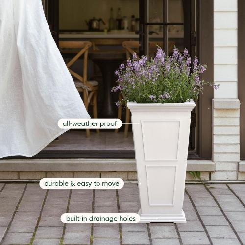 Veradek Brixton Series Planter - Tall Outdoor Planter with Shelf