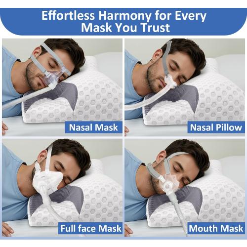 IKSTAR CPAP Pillow for Side Sleeper, Sleep Apnea Pillow for Sleeping, CPAP Nasal Pillows Suit for All CPAP Masks User, Cervical Memory Foam Neck Support Pillow Relief Neck Pain for Side Back Sleepers