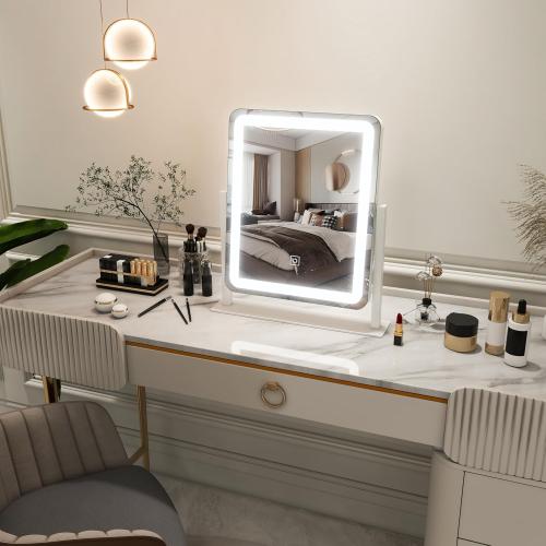 Vanity Mirror with , for Vanity Desk Tabletop, Bedroom (no light; no cable)