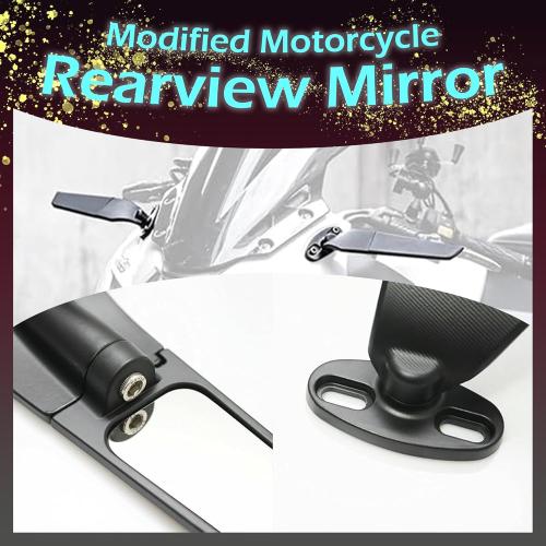 Aerodynamic Motorcycle Mirrors, 1 Pair Modified Racing Motorcycle Rearview Mirror,Wide Viewing Angle Wing Mirrors,360° Rotation for Sport Bikes - Honda Kawasaki Suzuki Yamaha (Small)