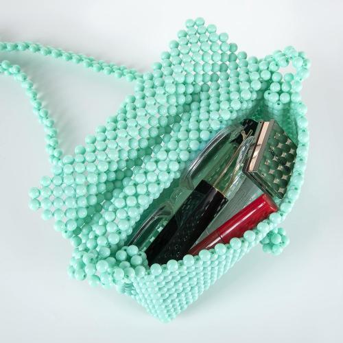 YUSHINY Women Acrylic Beaded Clutch Macaron Color Message Bag with Strap for Wedding Evening Party