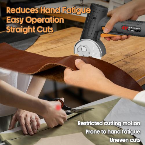 2026 Upgraded Cordless Electric Scissors - 1.84Larger Tungsten Blade & Wider Head, 1/3 Max Thickness & 320RPM High Speed, Dual-Side Safety Lock, Cardboard Cutter for Cardboard, Fabric - Black