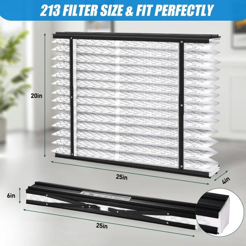 Size 20x25x4 2 Pack 213 Replacement Filter Compatible with Aprilaire Whole House Air Purifiers 1210, 1620, 2210, 2216, 3210, 4200, Furnace Air Filter for Whole House Furnace, MERV-13, 20x25x4
