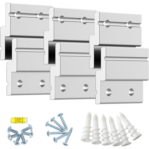 2 Heavy Duty French Cleat Picture Hanger,Aluminum Z Bar Clips, Interlocking Wall Mounting Brackets for Hanging Mirror, Panel, Whiteboard, Cabinet, Shelf, Headboard, Photoes (3 Pairs up to 30 lbs)