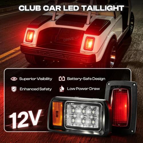 DRIVE UP Club Car DS Led Light Kit, Golf Cart Led Lights for Club Car DS 1993-Up Gas and Electric Golf Carts, Factory Style Headlight and Tail Light Assembly OEM 101988002 101988001