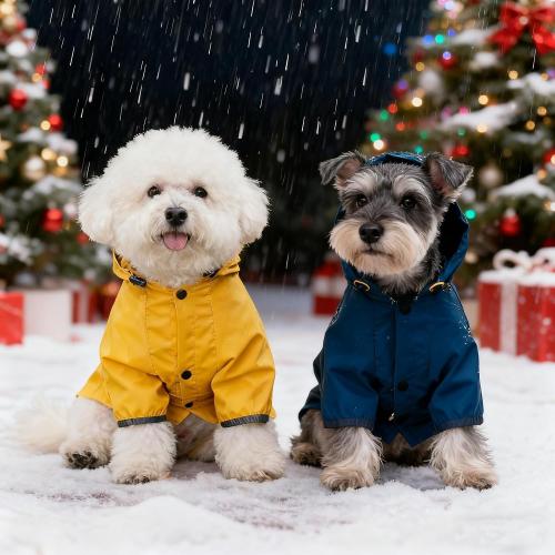 Dog rain Coat with Leash Hole and Reflective Strap - Adjustable Drawstring for Small Medium Dogs - Full-Body Coverage Water Resistant Jacket (Yellow, Small)