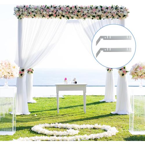 4 PCS 9-Inch Double Crossbar Valance Hangers, Steel Backdrop Crossbar Hangers Hook Accessories for Drape Stand, Wedding & Event Layered Draping Double Backdrop Stand Wedding Arch Crossbars