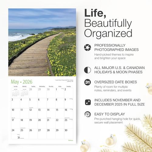 RED EMBER Untamed & Beautiful Pathways 2026 Wall Calendar 12 Month | 12 x 24 Open | Thick & Sturdy Paper | Giftable | Scenic Nature Calendar 2026