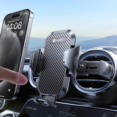 andobil Phone Holders for Your Car - Round Air Vent Phone Mount with Ultra-Strong Metal Clip, 360° Rotation & Anti-Shake Design for iPhone 17/16/15/14/13 Pro Max/Samsung Galaxy S25/Android