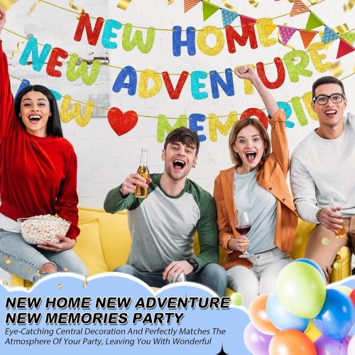 Fulmoon Pre Strung New Home Adventure Memories Banner, Colorful