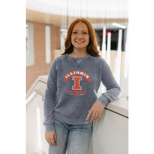 Blue 84 NCAA womens Ncaa Officially Licensed Women's Crewneck Sweatshirt Burnout Vintage Scholar