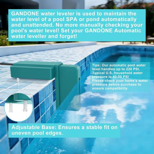 Pool Water Leveler Auto Fill, Automatic Pool Filler, Turquoise Blue