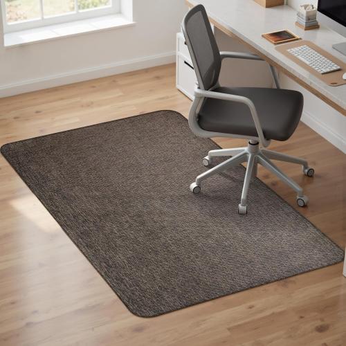Sycoodeal Office Chair Mat for Hardwood & Tile Floor,Computer Gaming Chair Mat for Rolling Chairs Non-Curve, Anti-Slip, Heavy Duty Floor Protector for Home Office,Dark Coffee (36 x 48)