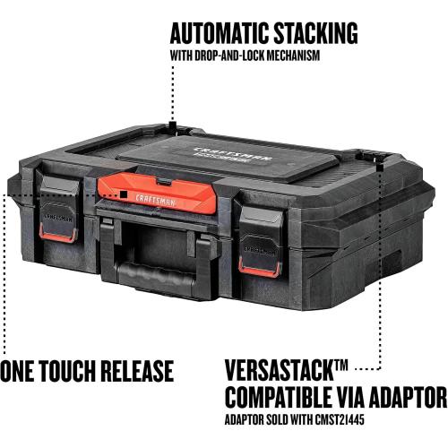 CRAFTSMAN TRADESTACK System Tool Box, Water Resistant Tool Storage, with 6 Small Parts Containers, 21 Inch (CMST21415)