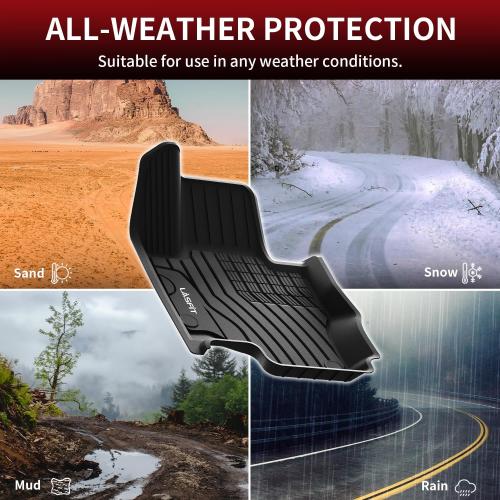 LASFIT Floor Mats for Mercedes Benz GLE SUV 2020-2026 350/450 / 450e / 580/53 AMG / 63 AMG S (Not Fit for Coupe), All Weather TPE Floor Liners Custom Fit GLE Car Mats, 1st & 2nd Row Set, Black