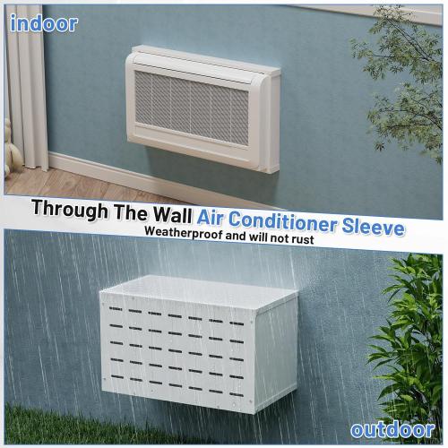 26 X 16 Wall Sleeve with Exterior Ventilation Grille-Universal Fit for PTAC & Heat Pump Units – Weatherproof Steel Housing with Ventilation & Drain Holes for Packaged Terminal Air Conditioners