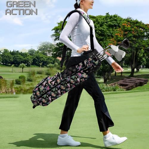 Sunday Golf Bag with 3-Point Strap & Stand – Lightweight Carry Bag with Cooler Pocket, Dual Valuables Pouches, Magnetic Tool Holder – Holds 5-6 Clubs for Par 3, Walking & Travel