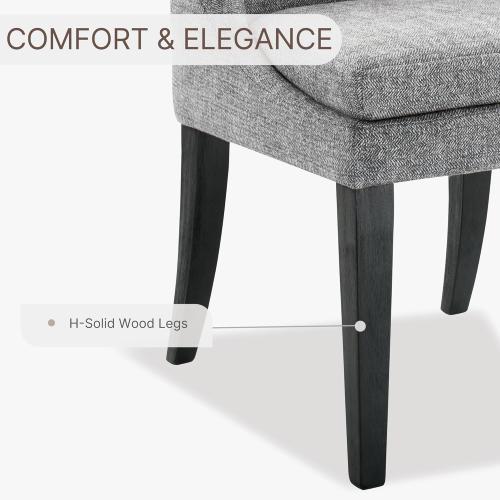 Upholstered Dining Chairs Modern Sidechair Performance Fabric High Back Armlesschair for Diningroom Kitchen,Dark Grey,Set of 2(1 Box)